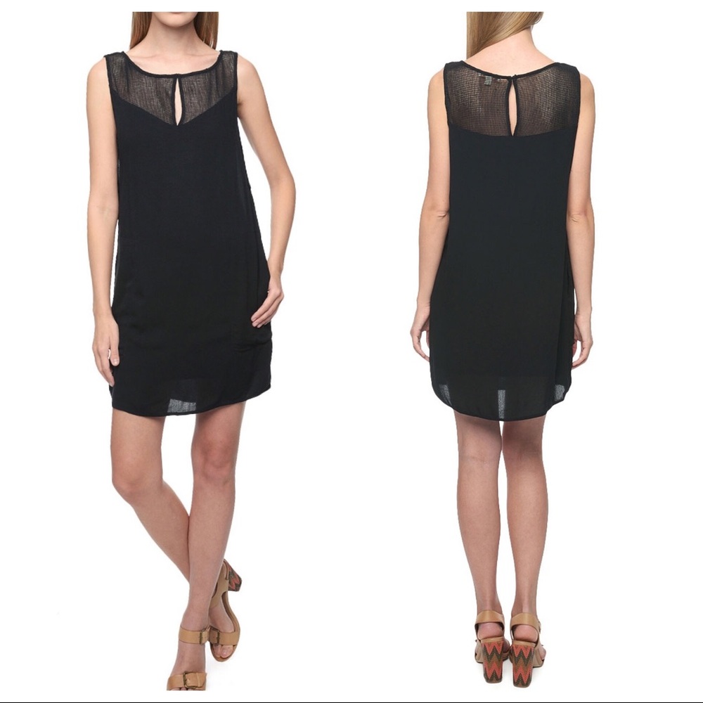 Ella Moss Black Stella Mesh Shift Dress Small NWOT